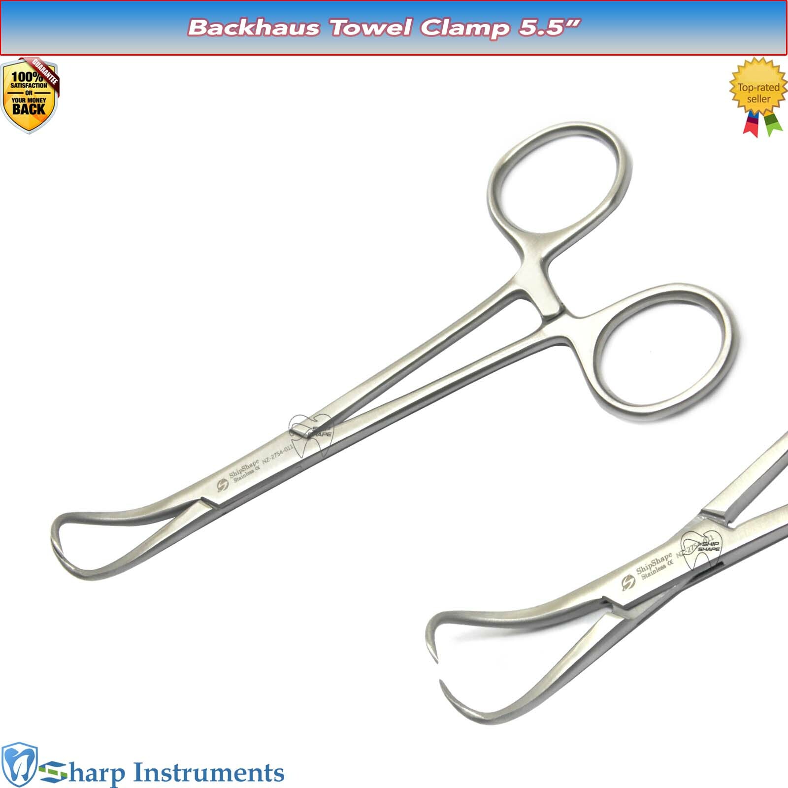 Veterinary Backhaus Towel Clamp forceps 5.5″/14cm Stainless Steel Instruments