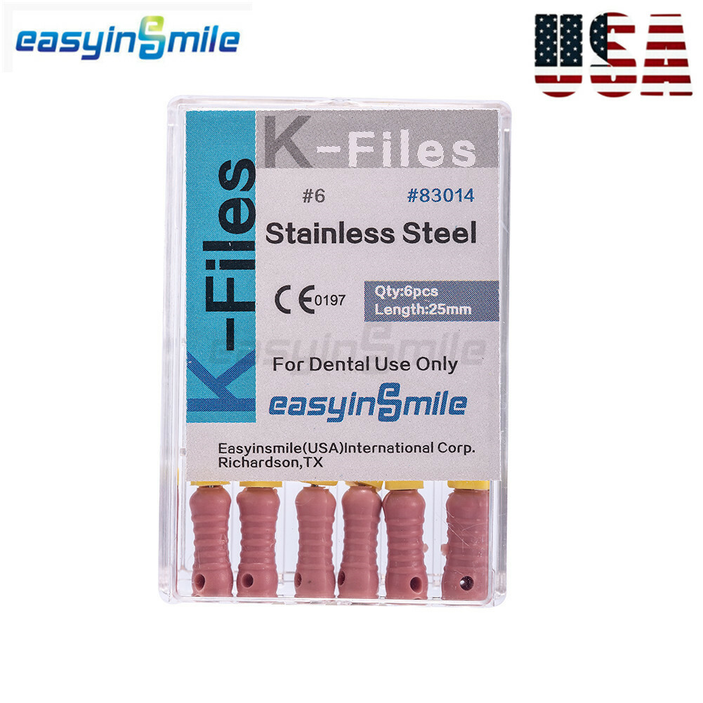 K-FILES DENTAL ENDODONTIC FILE Root Canal hand K Files 25MM Stainless Steel 10pk