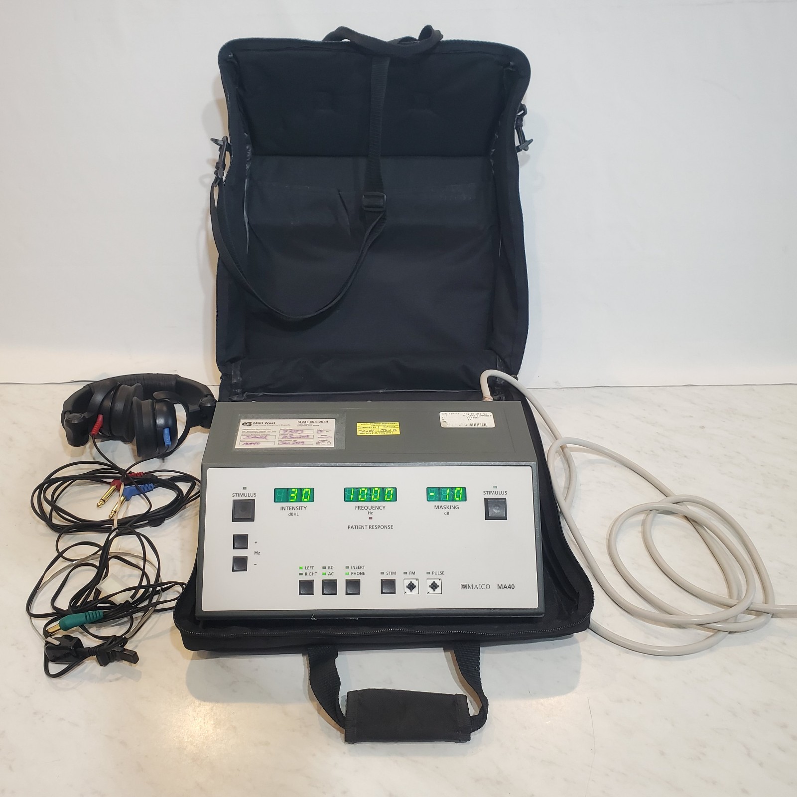 Maico MA40 Portable Air And Bone Conduction Audiometer 117V 50-60Hz Tested