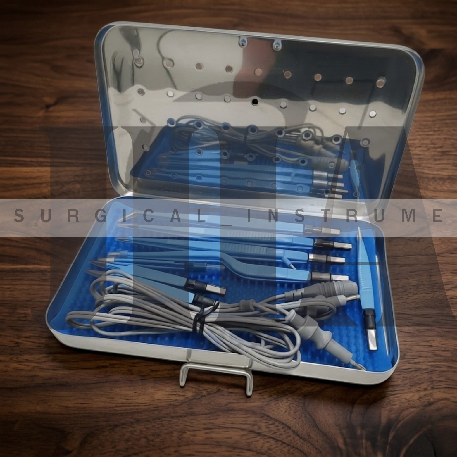 Bipolar Forceps Electro European 9 Pcs Set + Cable Reusable With Stainless Box