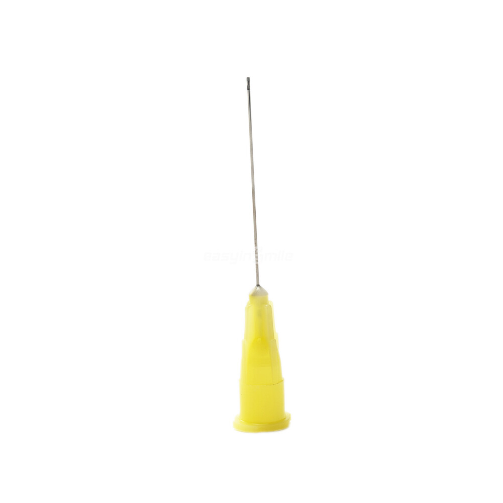 25Pcs Dental Endodontic Root Canal Irrigation Endo Syringe Needle Tip 27g Yellow
