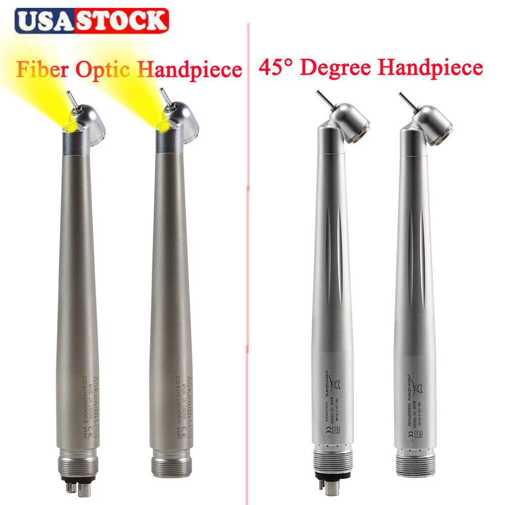 Dental 45 Degree Fiber Optic LED E-generator High Speed Handpiece 2Hole 4Hole