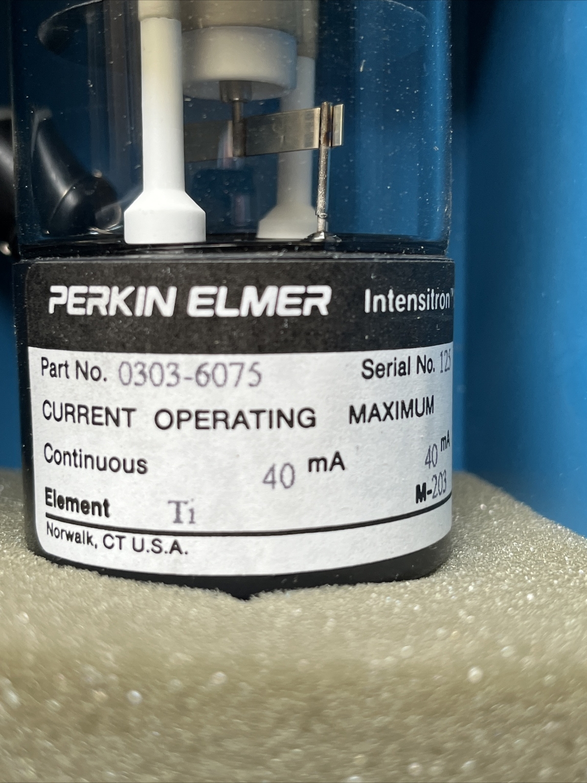 PERKIN ELMER INTENSITRON LAMP 0303- 6075 40 mA ELEMENT (NEW) Same Day Shipping!