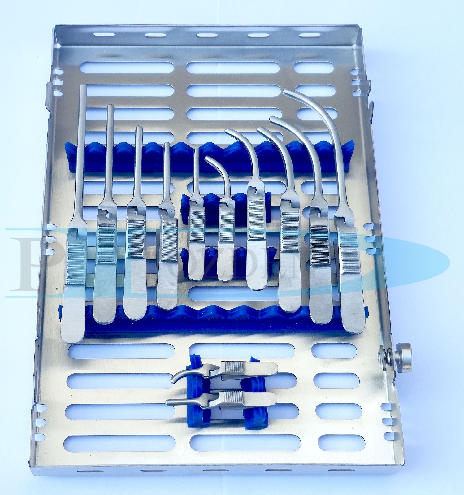 12 Pcs Set of Debakey Vascular Bulldog Clamps with Cassette (Mini To Large Size)
