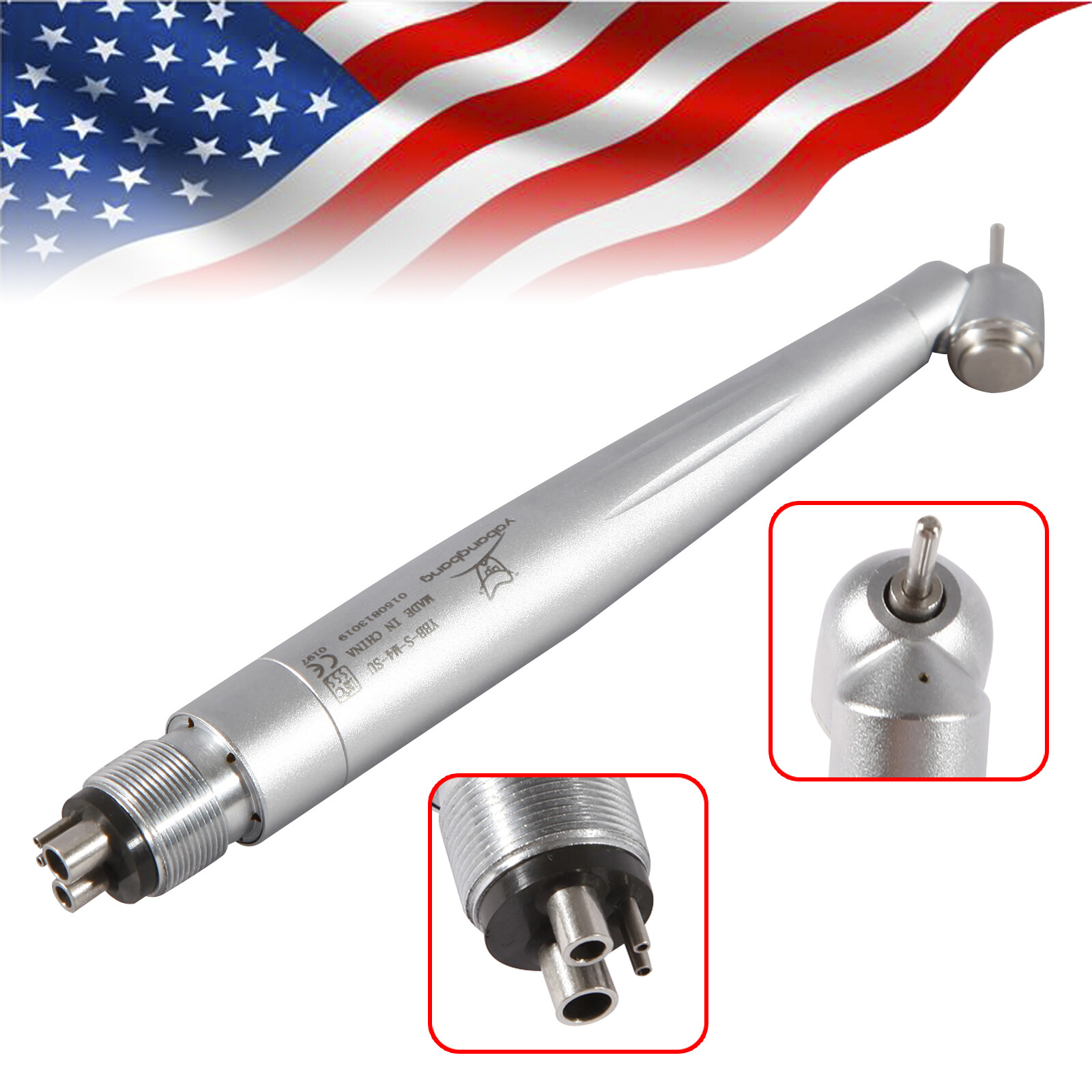 Dental 45 Degree Surgical High Speed Handpiece Push Button 4Hole yabangbang WCA4