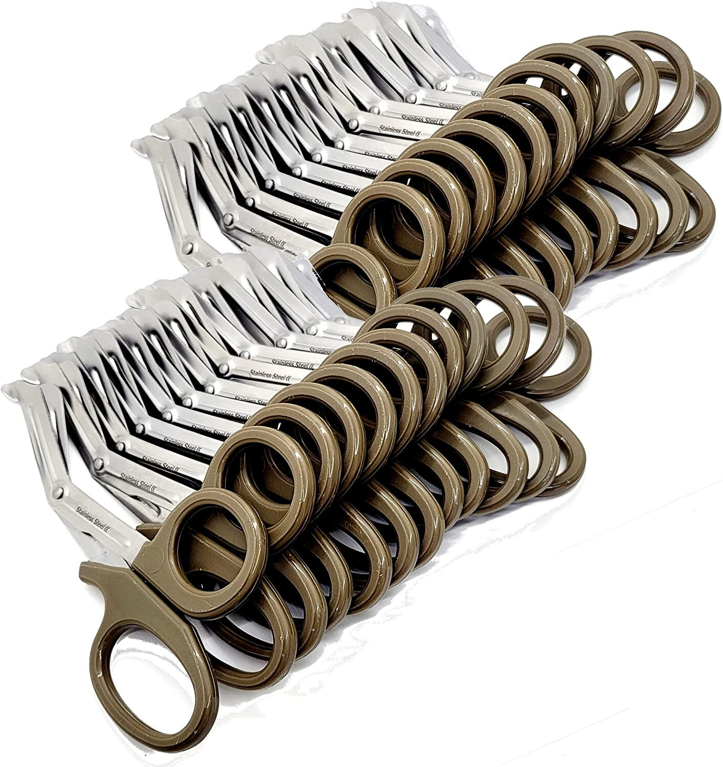 24 Pcs Nurse EMT EMS Medical Trauma Paramedic Scissors 7.25″ Shears TAN Handle