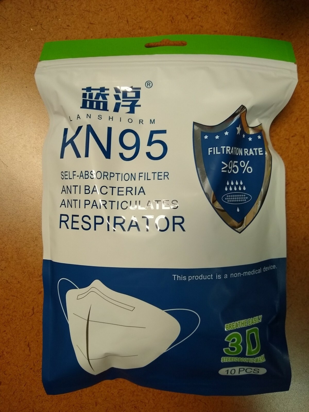 [10 pcs] – KN95 Disposable Respirator Face Mask – FFP2 CE Certified