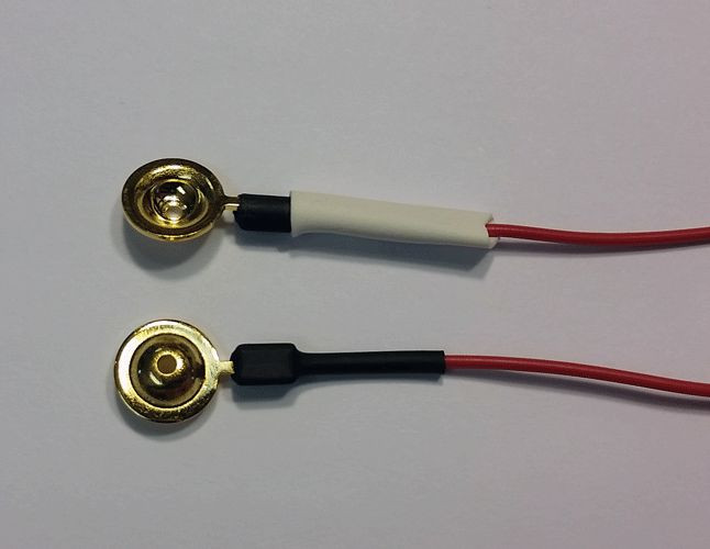 EEG Gold Cup Electrodes 18 Inch Wire with 1.5in DIN Plug Assorted Colors 20-pack