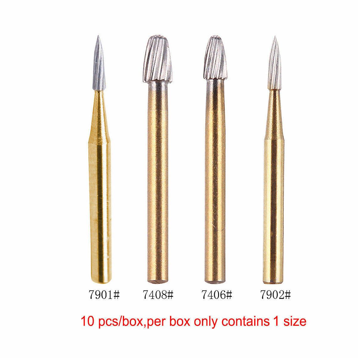 1 Pack 10 Pcs Dental Tungsten Carbide Burs Trimming & Finishing Titanium Coated