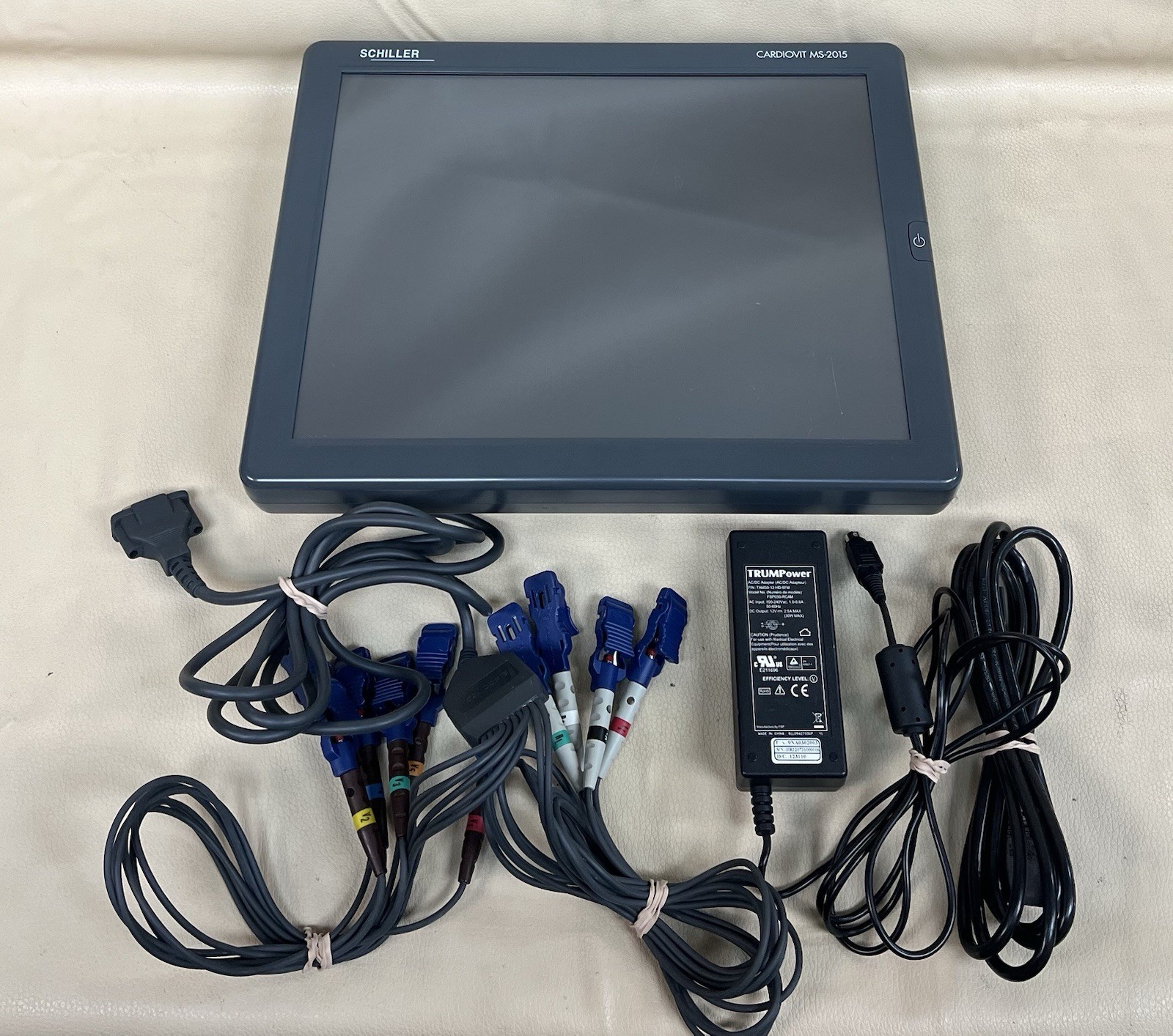 Schiller Cardiovit MS-2015 Electrocardiograph ECG System W/ Leads and Power