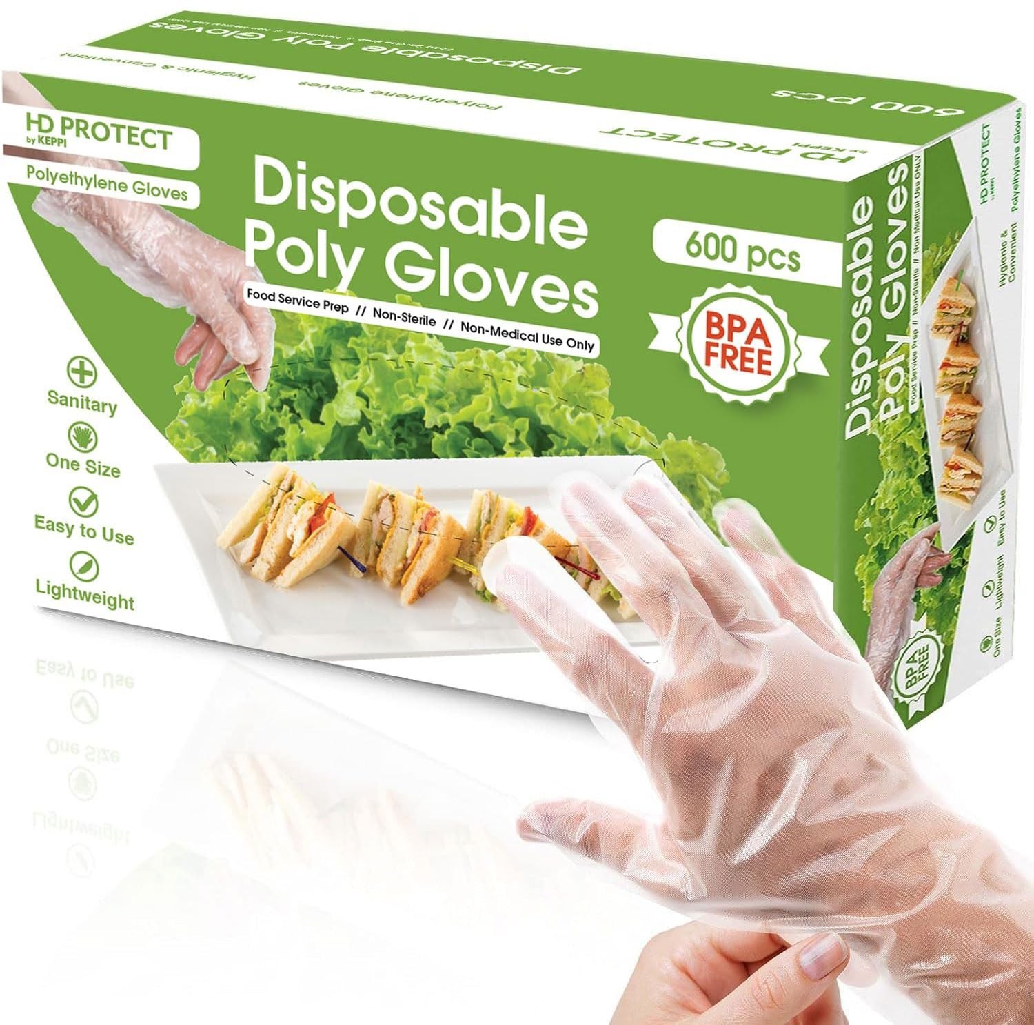 600 Pack Disposable Food Prep Gloves – Clear Polyethylene, Latex-Free, BPA-Fr…