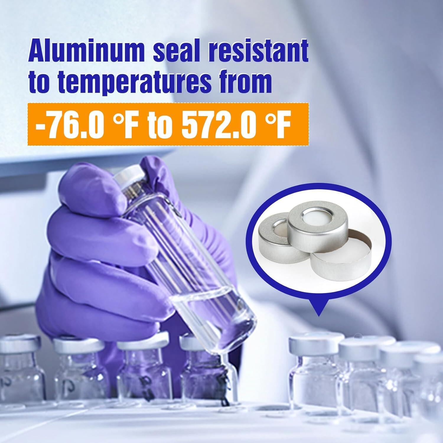 Simpure 5000pcs 20mm Crimp Top Caps Aluminum Crimp Seal for 10ml 20ml HPLC Vials