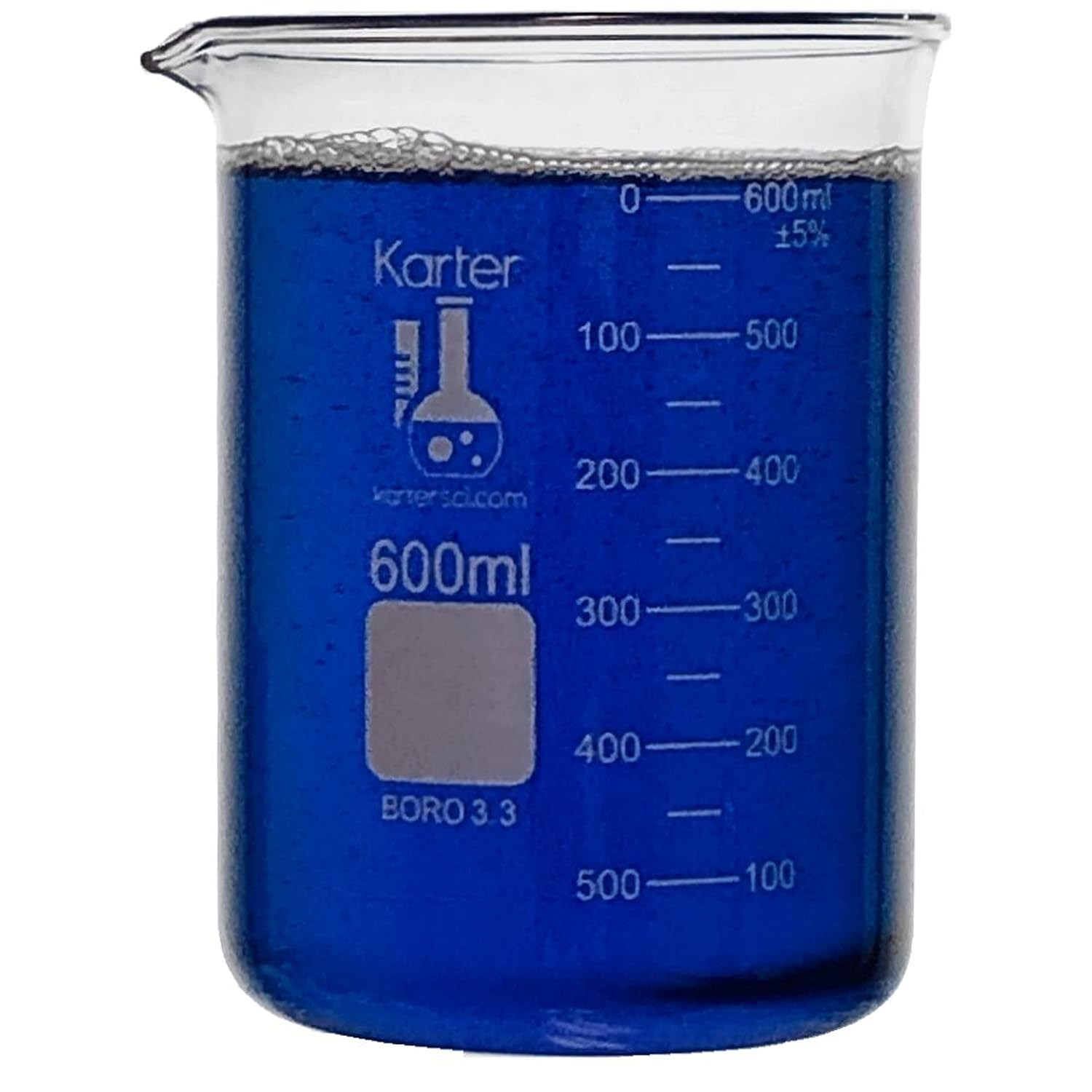 600ml Heavy-Duty Beaker – Borosilicate 3.3 Glass with Exceptional Pouring Design