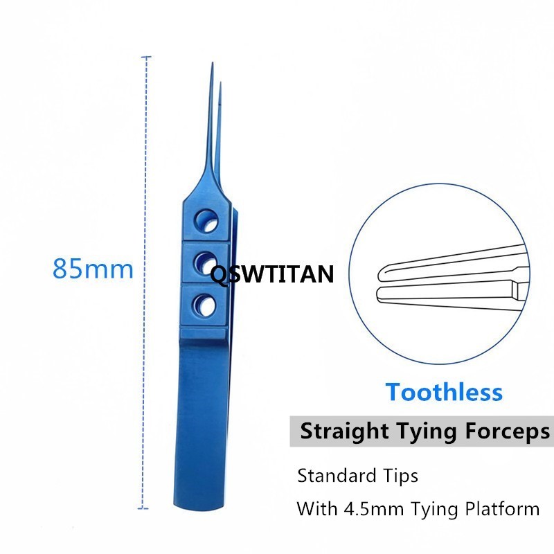 85mm Titanium Tying Forcep Curved / straight ophthalmic surgical instrument 1pcs