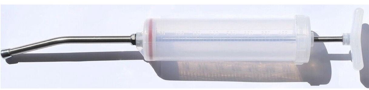 Horse Dental Drenching Syringe Veterinary Tool for Equine Care 400ml Steel Nozzl