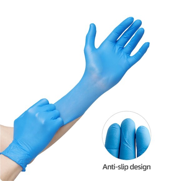 STANDARD Gloves Blue Nitrile Powder Free, Evergreen Supplies, 100ct, MEDIUM
