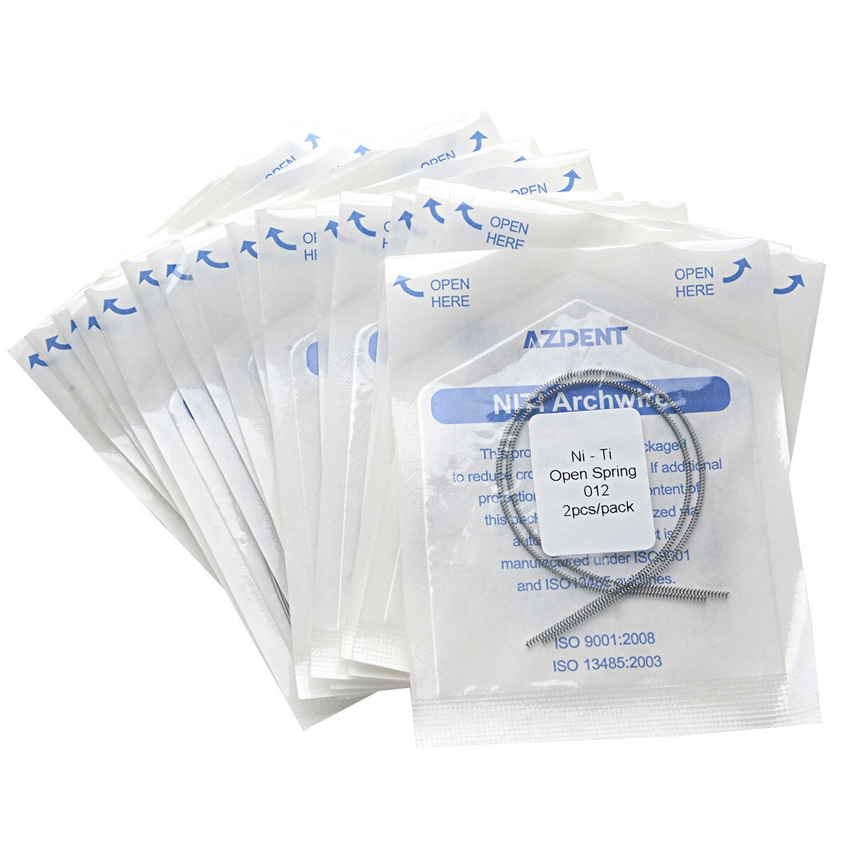 5 Packs Dental Orthodontic Niti Open Coil Spring 2pcs/pack—0.012*180mm AZDENT
