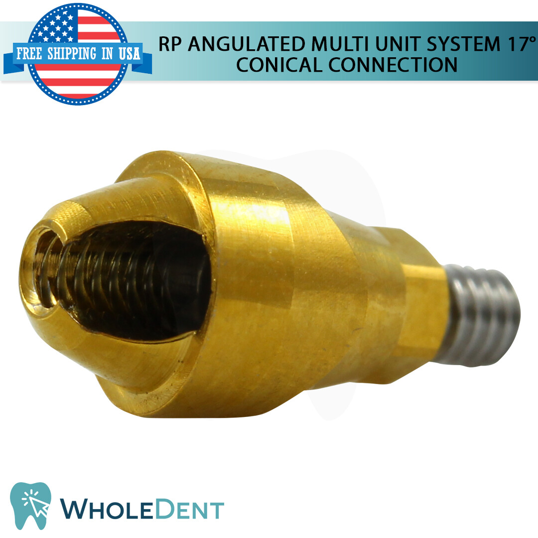 RP Conical Connection Angulated 17° Multi Unit 1.6mm Scan Body Titanium Base Set