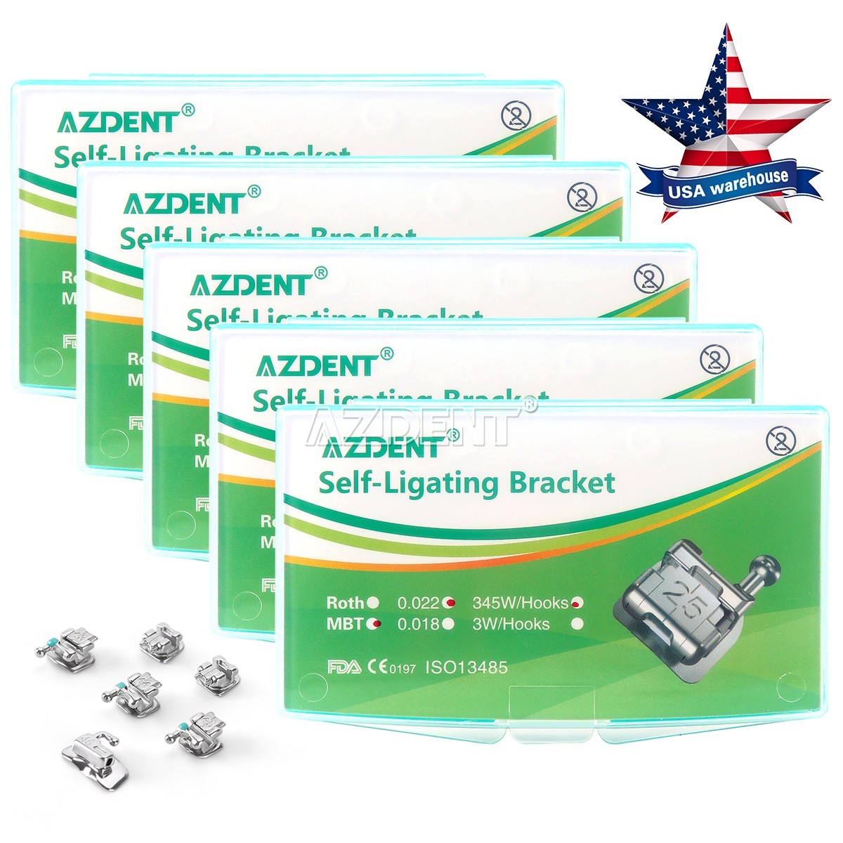 Dental Orthodontic Self-Ligating Bracket Braces Mini MBT.022 Spherical Hooks