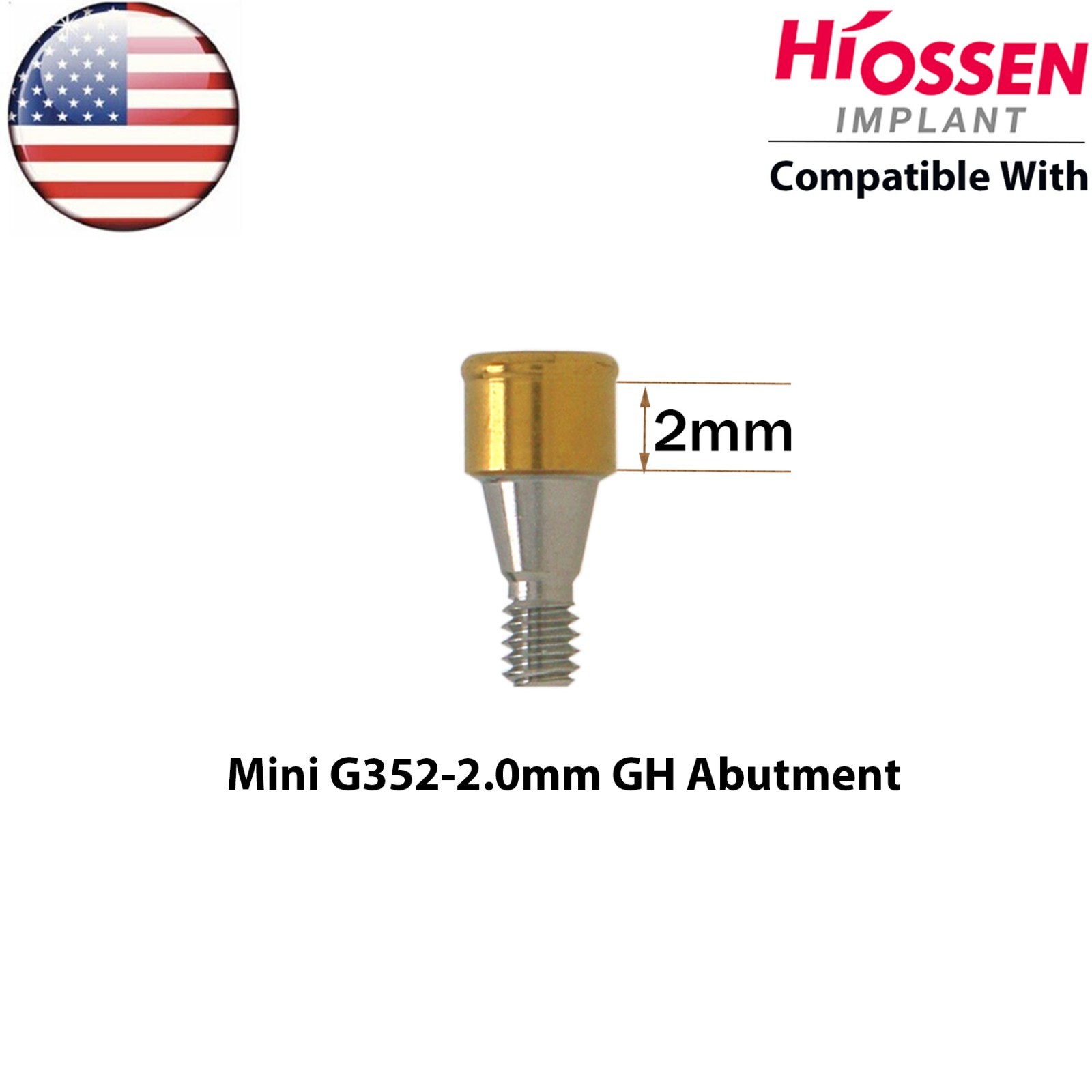 US Fits Hiossen Osstem Overdenture Locator Abutment Regular Mini & Male Caps Kit