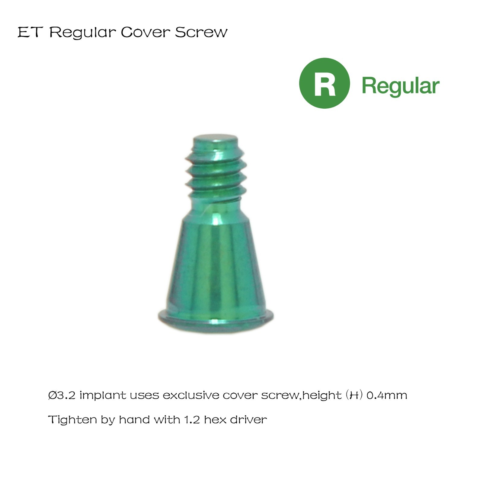 Regular Conical Connection Healing Cap Abutment 3-9mm Height Fits Hiossen Osstem
