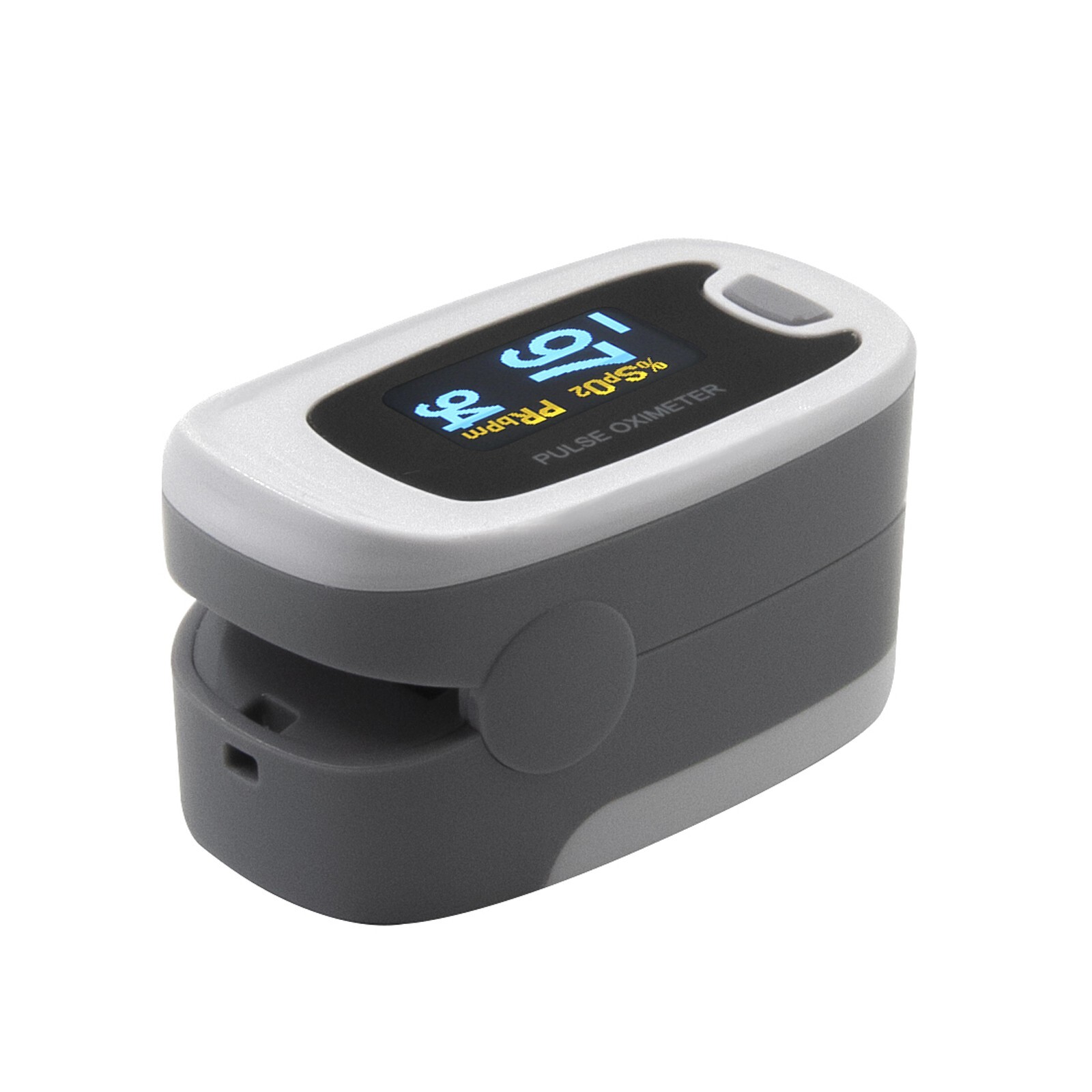 grey CMS50N OLED Fingertip Pulse Oximeter, Spo2 Monitor,Carry Case,Lanyard