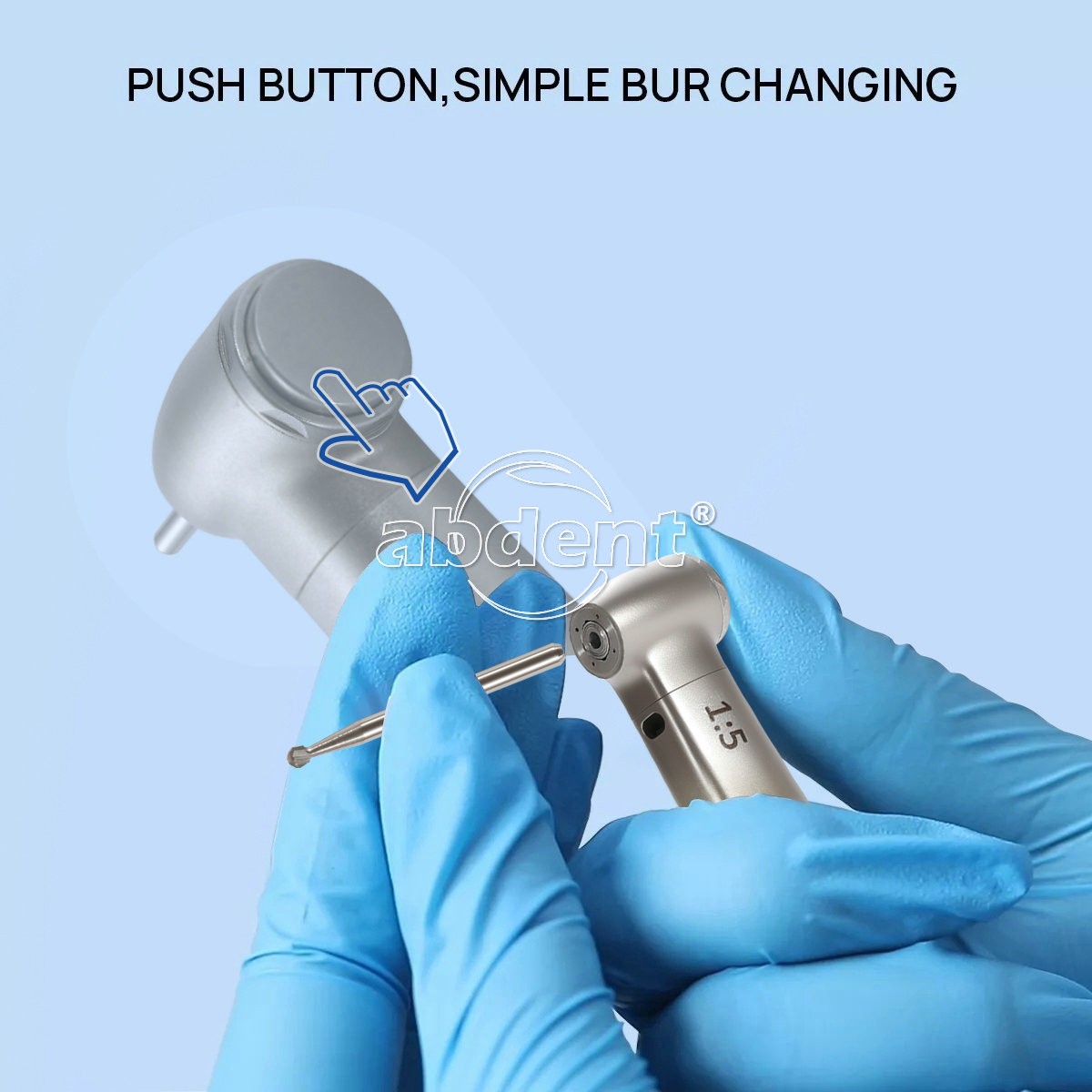 1:5 Increasing Fiber Optic Contra Angle Handpiece Push Button Abdent Dental NEW