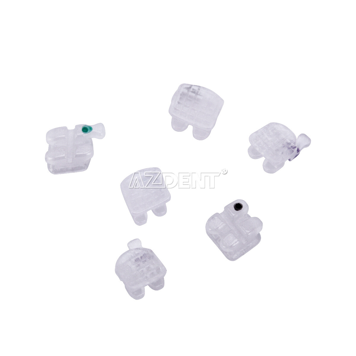 20Pcs/kit Dental Orthodontic Ceramic Brackets Braces Roth Slot.022 Hooks 3-4-5