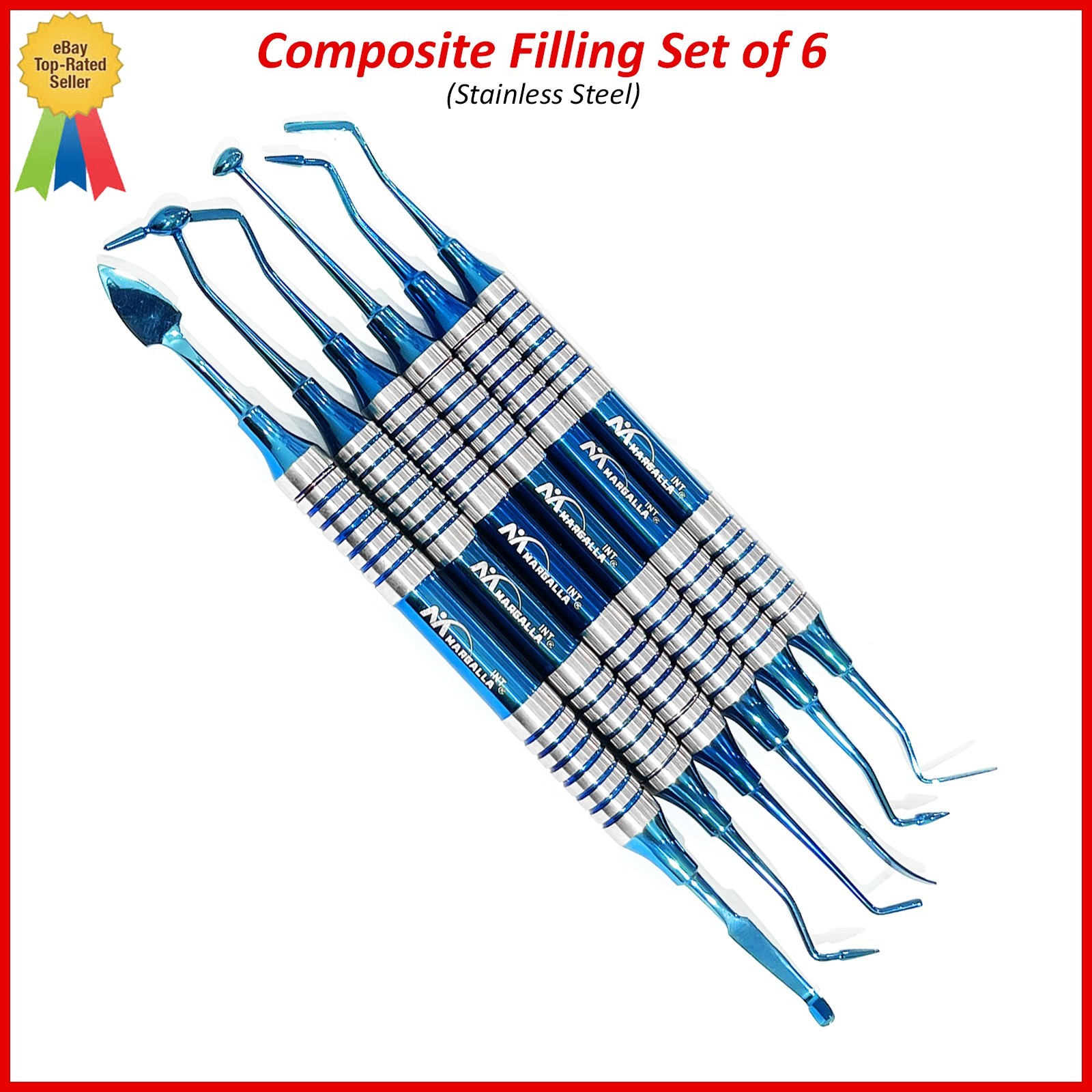 6pcs/set Dental Composite Resin Filling Spatula Repair Restorative Instruments