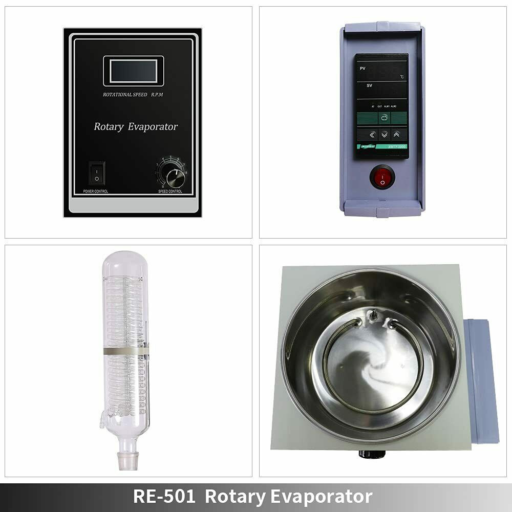 5L Rotary Evaporator Manual Lift Extraction Distiller Device 110V Rotavapor US