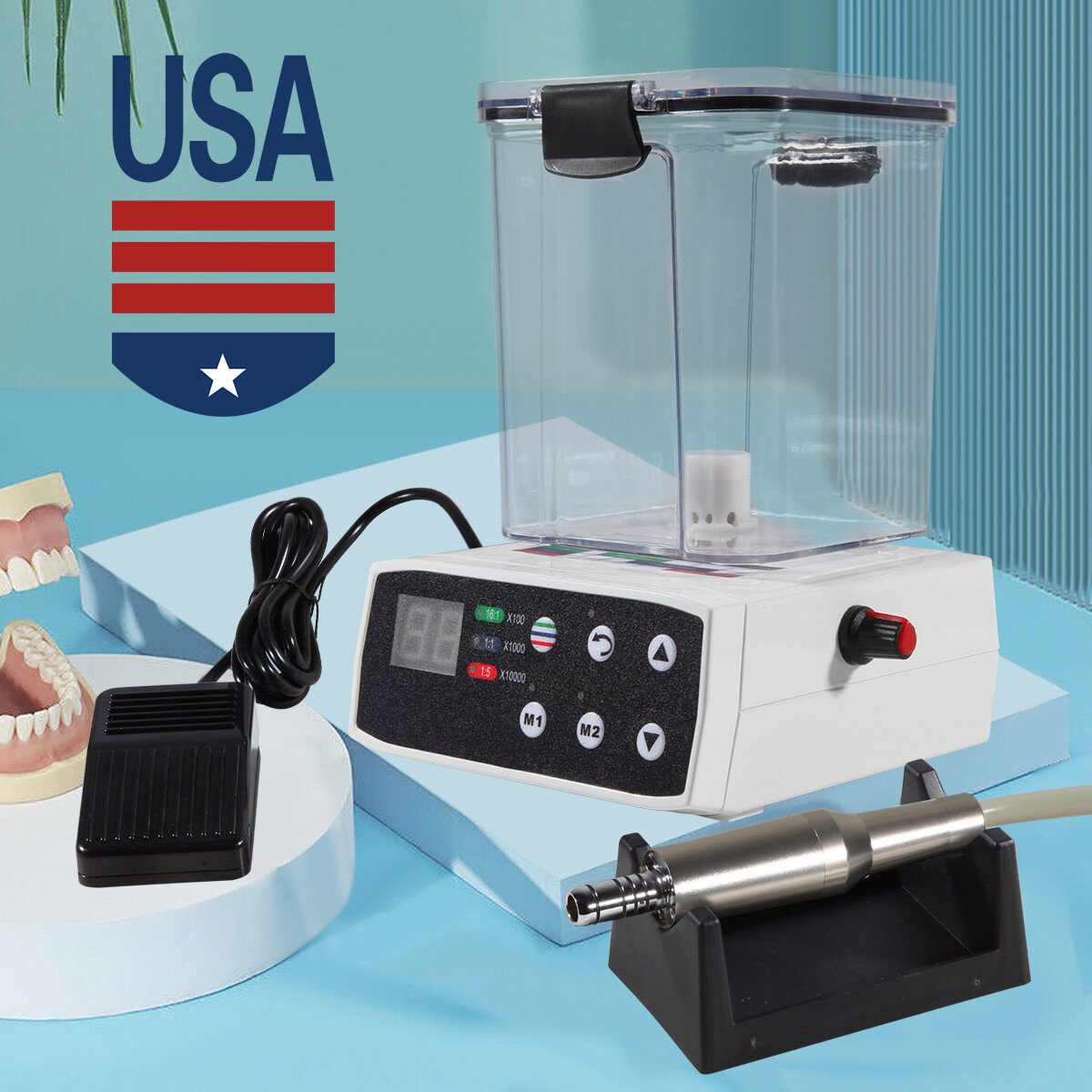 Dental Brushless Electric Micromotor Motor W/ Water Tank Vector Control System