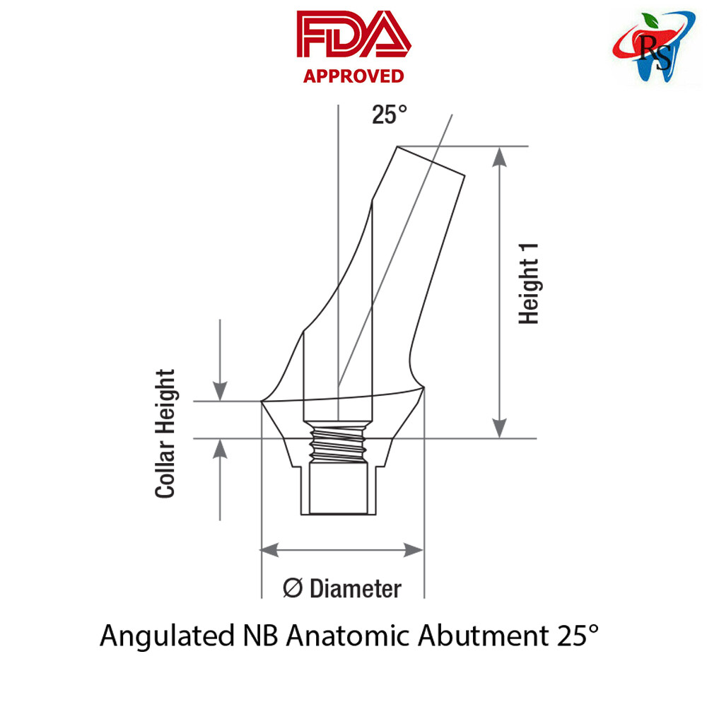 10pcs DSl Abutment Anatomic Angulated 25° Conical Connection RP Ø5.0-4.3mm