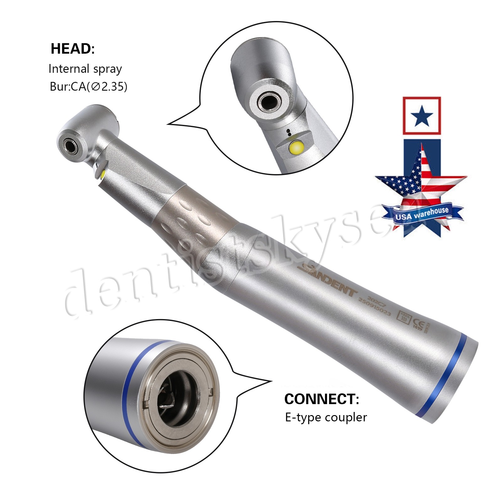LED Contra Angle Fiber E-generator Low Speed Handpiece Dental DT