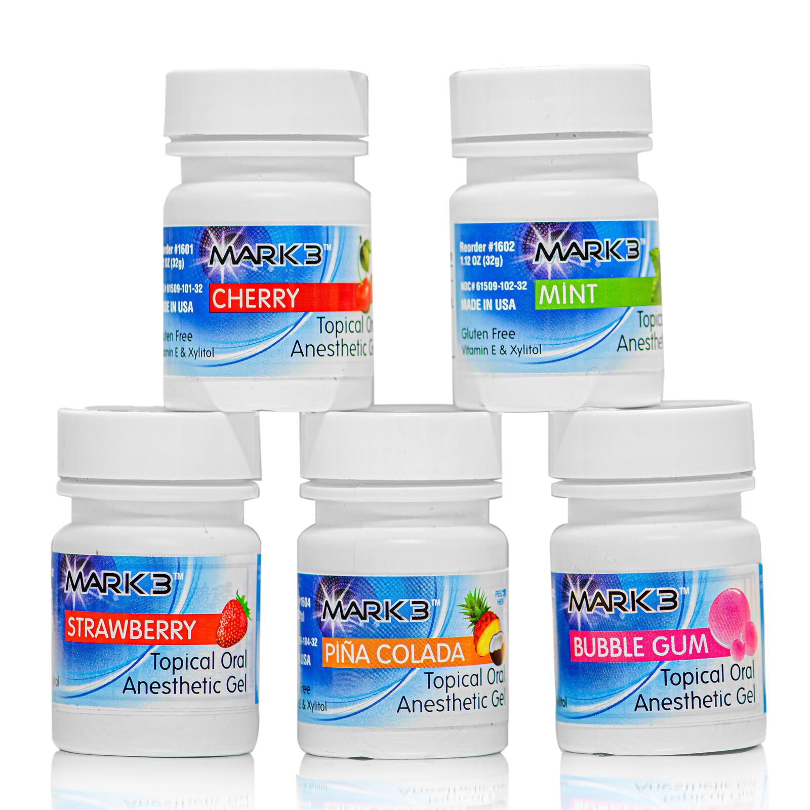 10 ✖ MARK3 Dental Topical Anesthetic Gel 20% Benzocaine 1OZ Jar Exp.07/2026