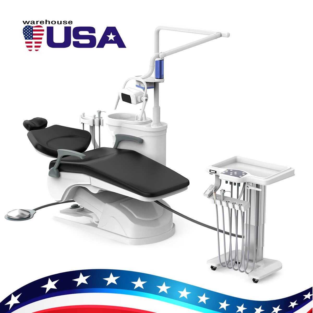 Dental Unit Chair Integral Computer Controlled DC / Mobile Delivery Unit 4 Hole
