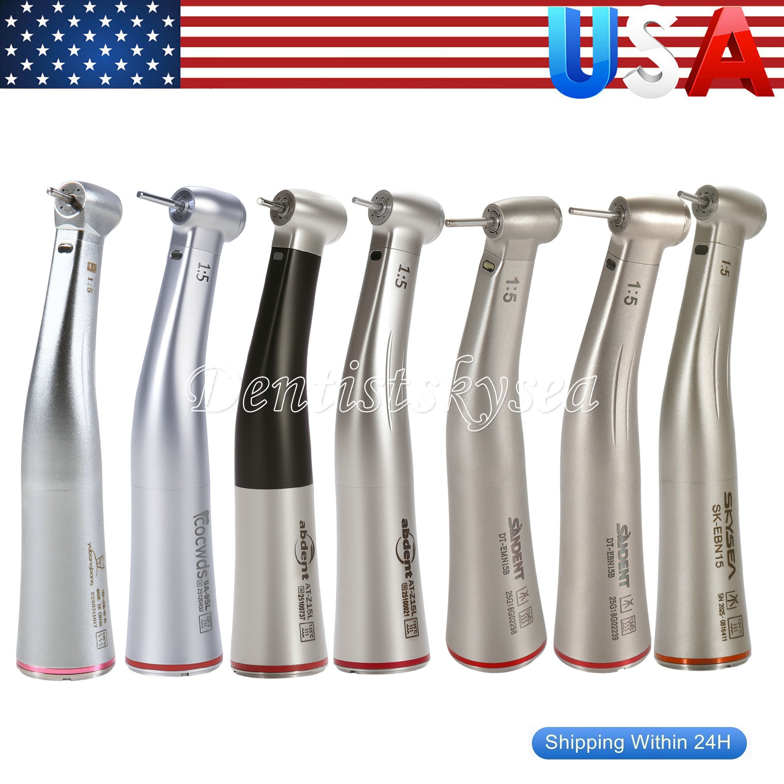 Dental Electric Handpiece 1:5 Fiber Optic Contra Angle NSK E Type