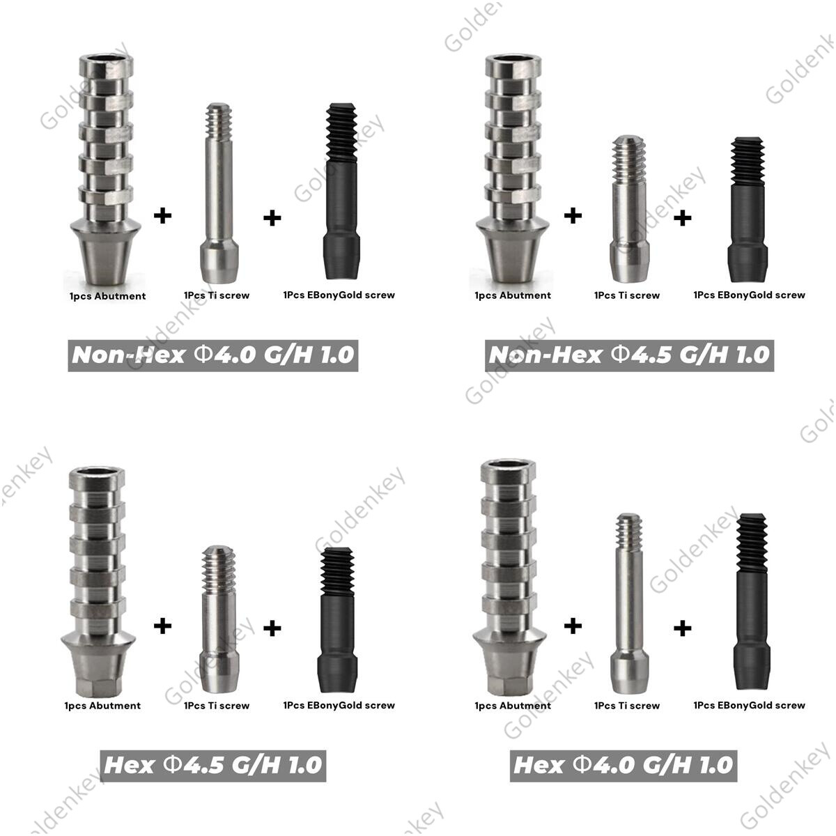 Dental ET Temporary Abutment Mini Regular Ti Screws EbonyGold Osstem Φ4.0 Φ4.5
