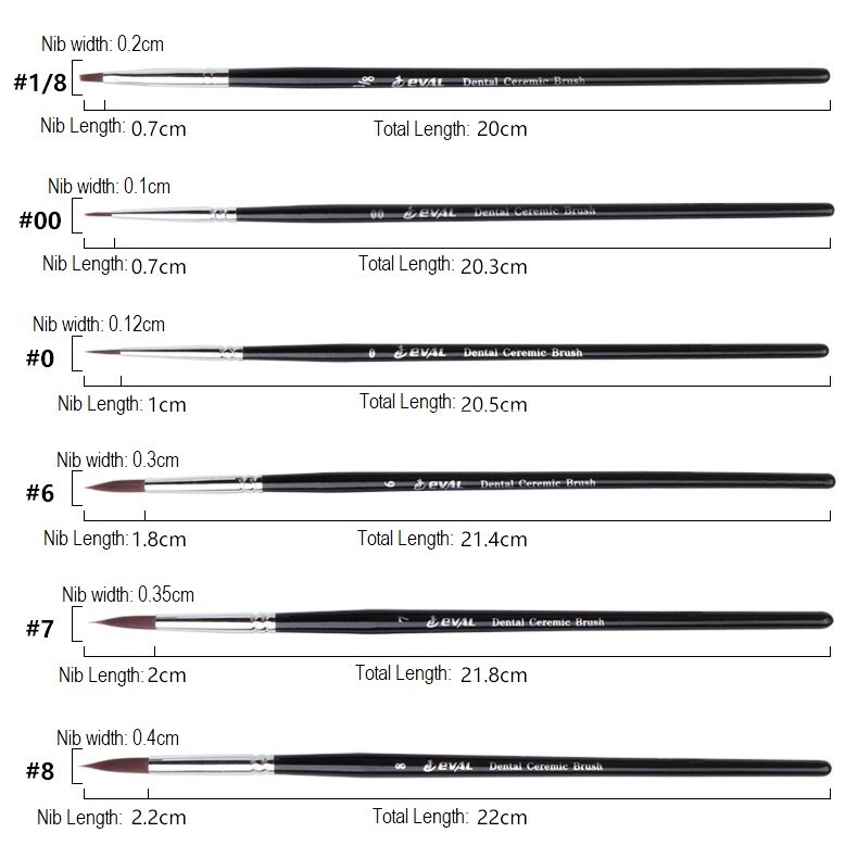 Dental Porcelain Brush Pen Ceramic Teeth Adhesive Resin Shaping Brushes 6pcs/set