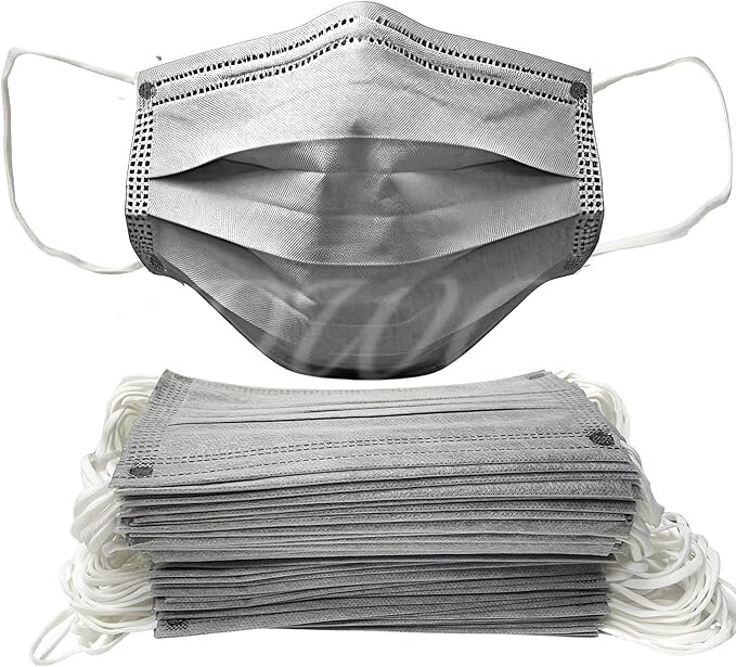 150 Pack – 3-Ply Gray Disposable Face Mask Ear-loop Mouth Cover USA Seller