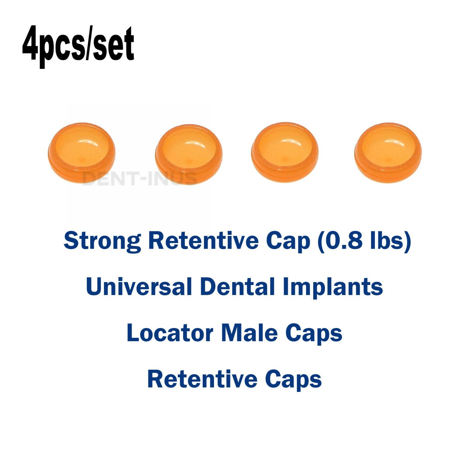4pcs/set Overdenture Abutment Removable Locat0r Male Caps Inserts 0.8 lbs Yellow