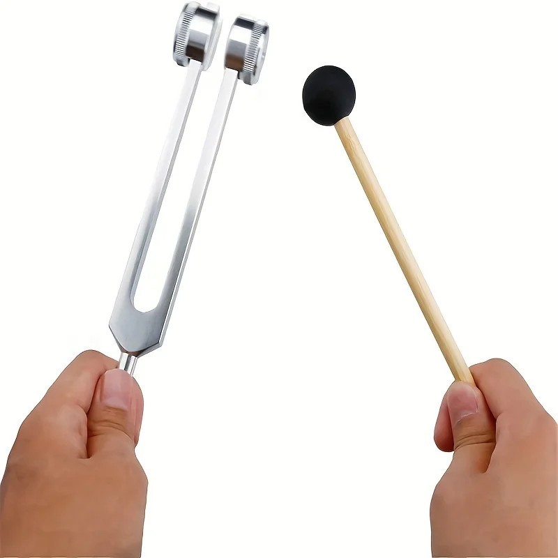 128Hz Weighted Tuning Fork Set – Bio-Acoustic Sound Therapy Tool with Mallet & P