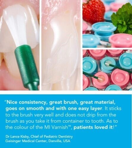 GC MI Varnish Sodium Fluoride Varnish RECALDENT 5 Single Units Strawberry Flavor