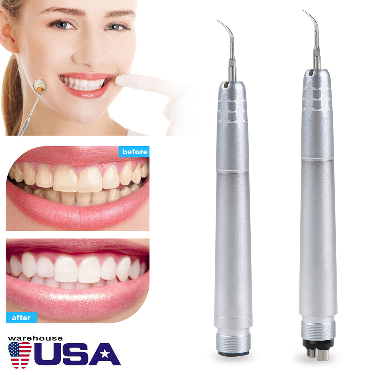 Dental pieza de Mano de Escalador de Aire Sónico+G1, G2, G4 Puntas USA