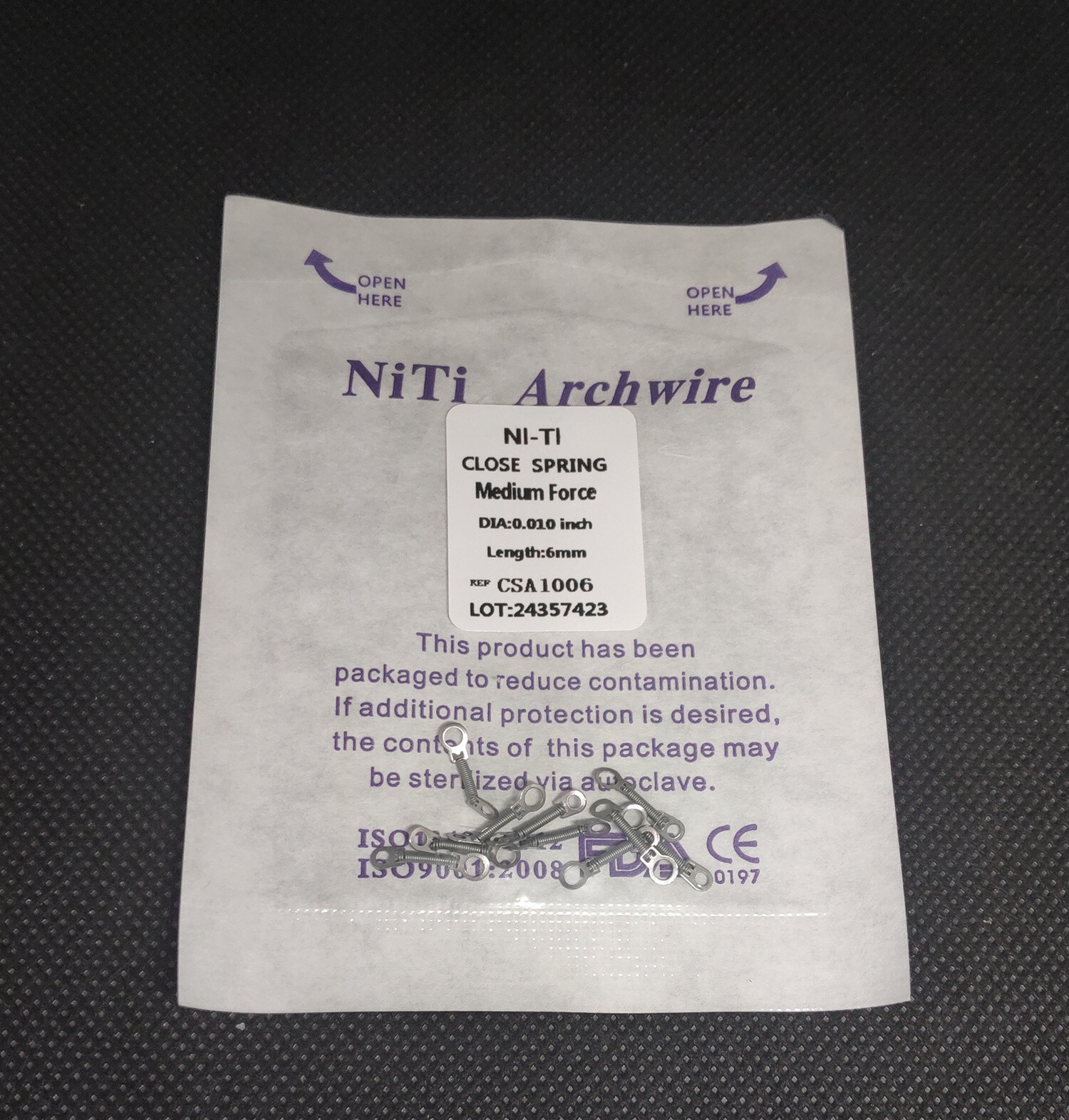 50Pcs Dental Closed Coil Spring Orthodontic Niti Alloy 012*6/9/12mm Medium Force