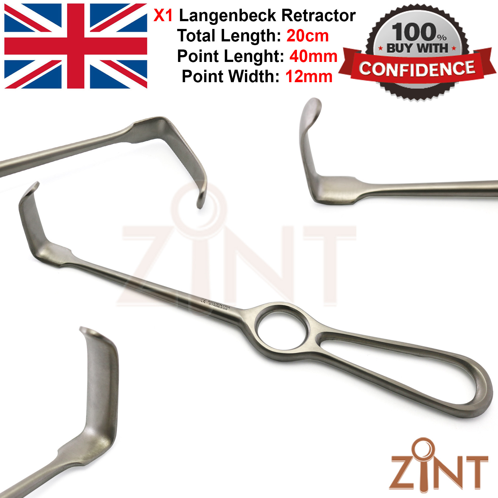Implant Langenbeck Retractor 20cm Surgical Maxillofacial Laboratory Instruments