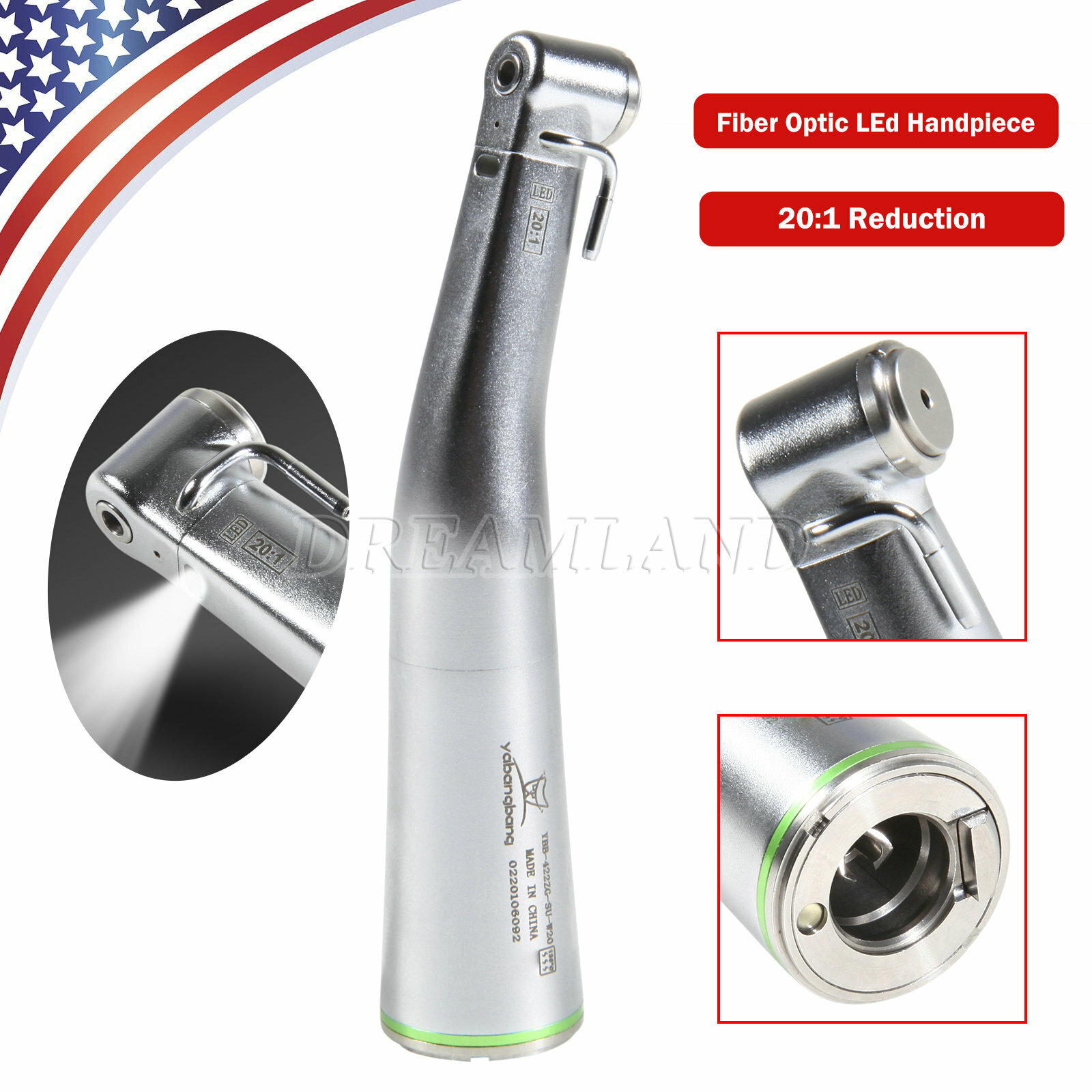 Dental Implant 20:1 Reduction Contra Angle Handpiece NY LED or NY