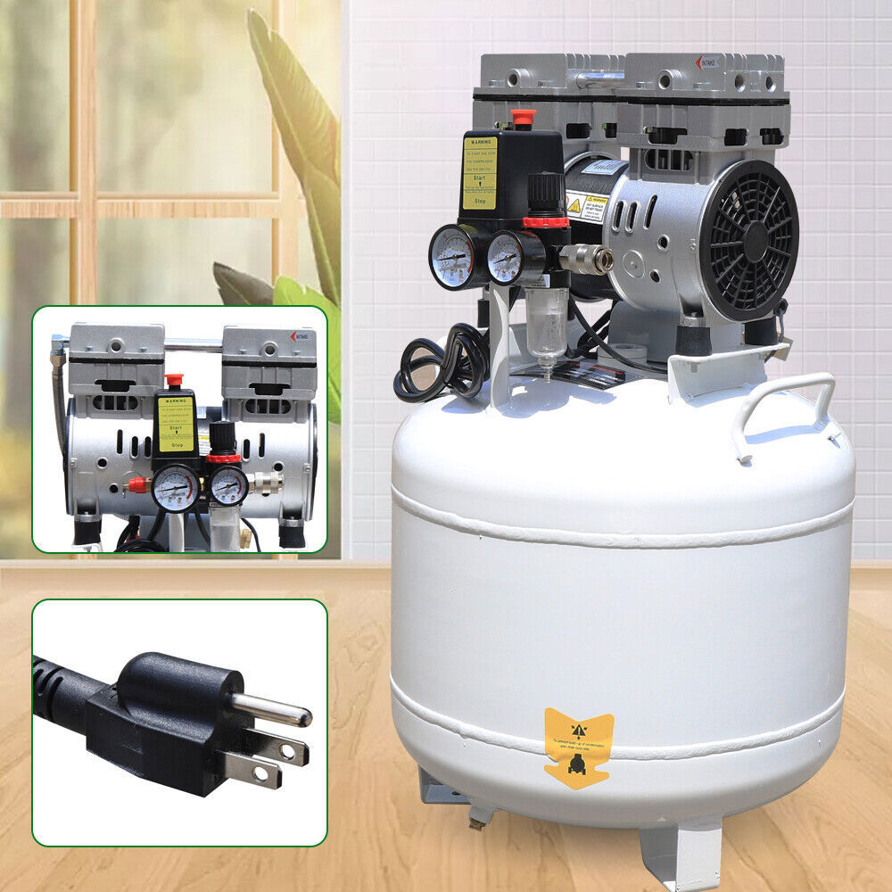 Dental Medical Air Compressor Silent Air Compressor Oilless 115PSI 0.75KW 110V