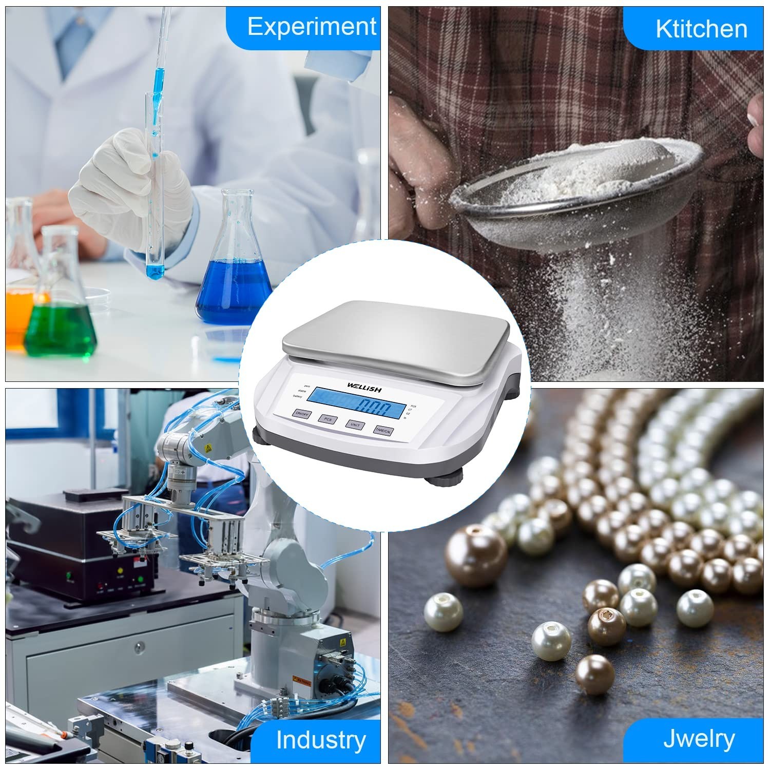 High Precision Digital Scale 5000g/0.01g Analytical Balance for Kitchen & Lab Us