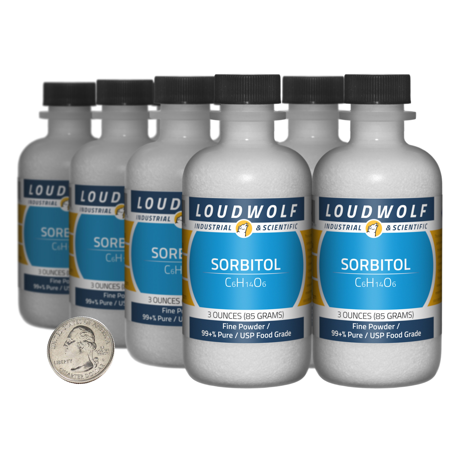 Sorbitol / 1.5 Pounds / 8 Bottles / 99+% Pure USP Food Grade / Fine Powder / USA