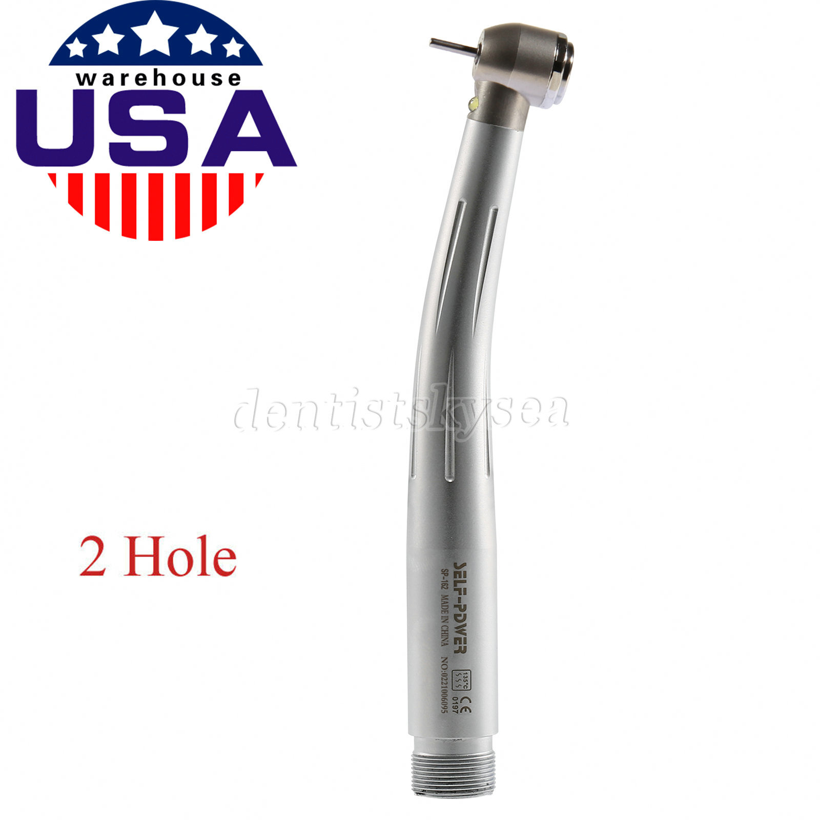 Dental Fiber Optic LED E-generator High Speed Handpiece Push Button 2/4 Holes